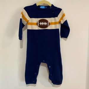 Good Lad Navy Blue Football Knit Baby One Piece